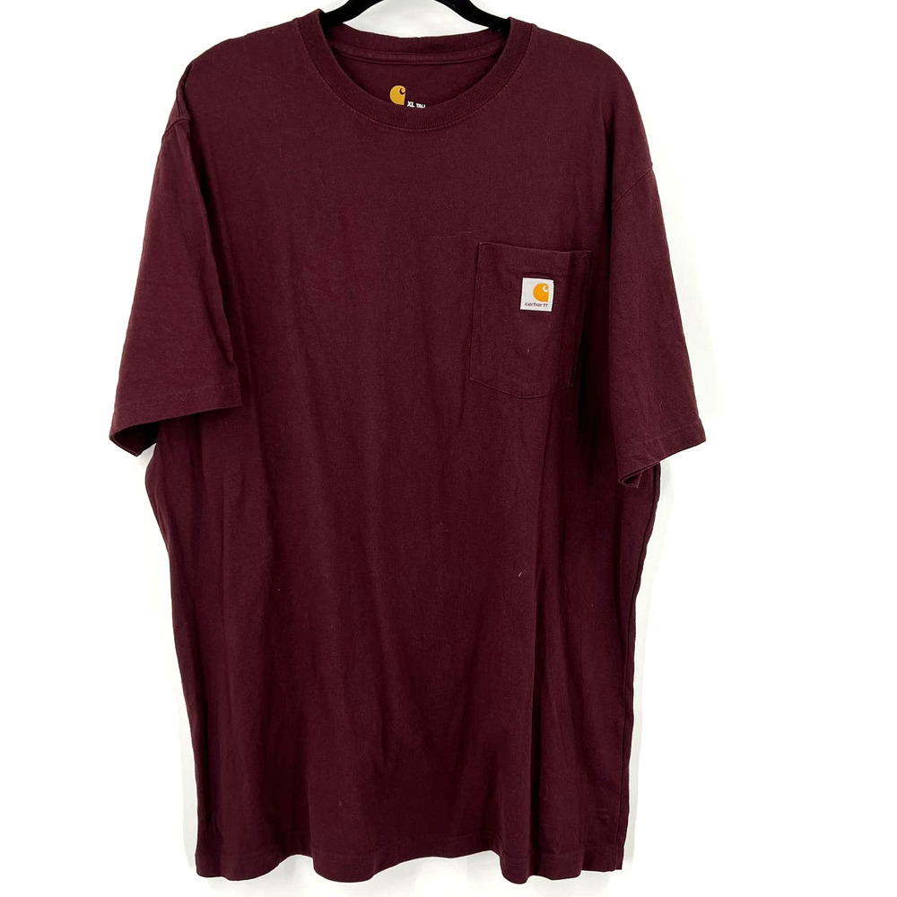 Carhartt Burgundy Red Classic Pocket Tshirt Crew Neckline Men's Size XL